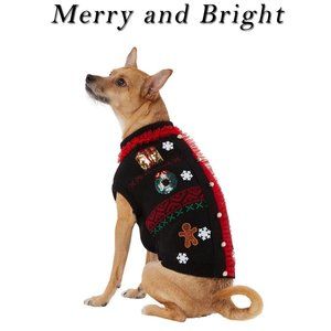 Merry & Bright Gingerbread Ugly Christmas Sweater Size Medium NWT